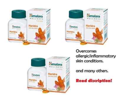 3 x Himalaya Haridra für Haut-Wellness & lindert Allergien 180 Tab Ablaufdatu...