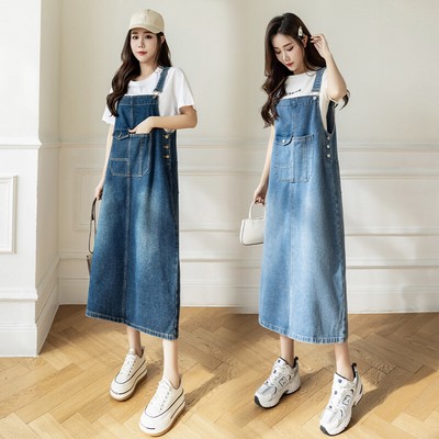 Fashion Women Denim Jumpsuit Loose Overalls Dress Long Suspender Skirts  Casual- | eBay