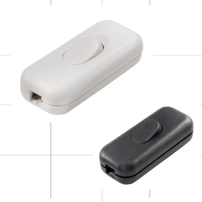 TRANSMEDIA Schnurschalter Netz Kabel Zwischen Schalter Schwarz Weiß Lampe Schraub Anschlüße