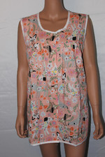 NEW   EASY ESSENTIALS SNAP FRONT SMOCK COBBLER APRON DOGS  FLOWERS XL