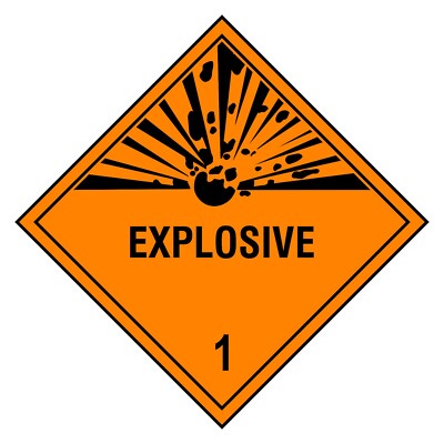 Explosiv 1 Schild oder Aufkleber | DANG0031