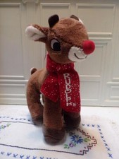 Dan Dee Plush Rudolph The Red Nosed Reindeer Brown Red Christmas Stuffed-7.5"