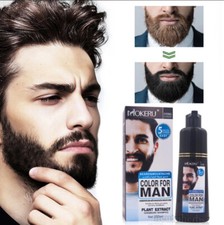 Men Black Beard Simple Hair Dye Color Shampoo Permanent Darkening Hair Coloring