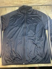 NIKE Black Full Zip-up Track Jacket, Size Large. Embroidery