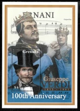 Grenada 2001 - Giuseppe Verdi Music - Souvenir Stamp Sheet - Scott #3122 - MNH