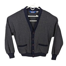 Vtg Pendleton Virgin Wool Blue Grandpa Cardigan Sweater Jacket Men's Sz M
