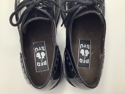 BED STU Black/White Chunky Heel Platform Leather Oxford  display picture 3