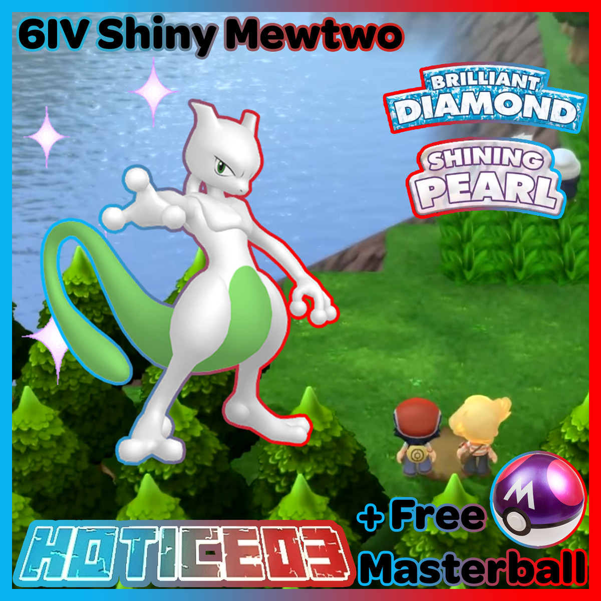 💎Pokemon Brilliant Diamond/Shining Pearl MEWTWO ✨6IV Ultra Shiny Timid  Lv100 45496596583