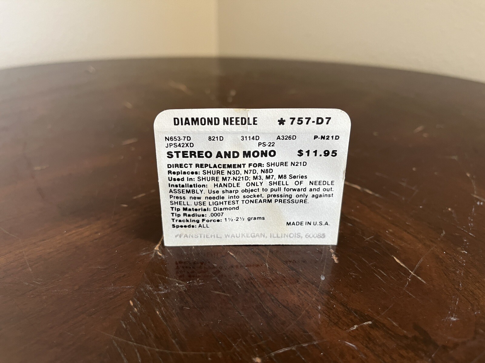 Pfanstiehl 757D7 Shure N21D N3D N7D N8D Stylus Needle eBay