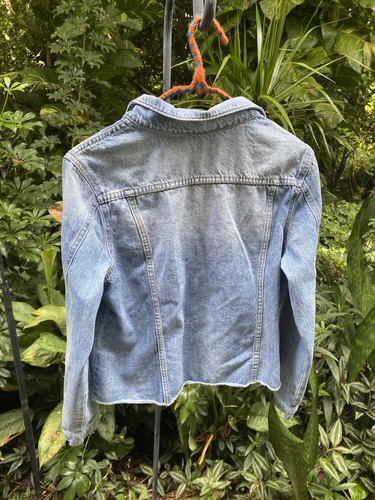 Buffalo David Bitton Stretch Denim Jacket Size Medium Women’s Blue Distressed - Picture 8 of 20