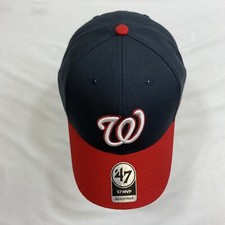Washington Nationals '47 MVP Baseball Hat Blue Red Adjustable Rear Spell Out