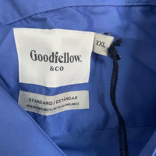 NWT Goodfellow Mens Top Casual Button Down Long Sleeve Blue Standard Size XXL - Picture 3 of 5