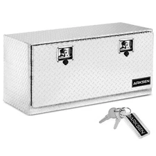 36" Truck RV Aluminum Diamond Plate Tool Box W/T-Handle Latch, Silver