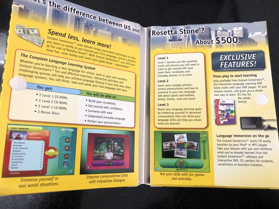 Speak Japanese Instant Immersion Levels 1 2 3 Retail PC MAC Learn Dialogue NEW - Image 3 of 4