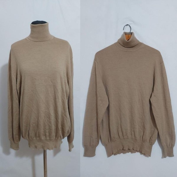 Women Peter Hahn Sweater Beige Wool 44 / XXL / 52 #C8EL