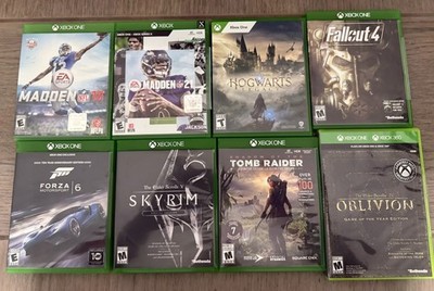 X Box One -8 Game Bundle -  SkyRim, Hogwarts, Fallout + more. Tested - Very Good