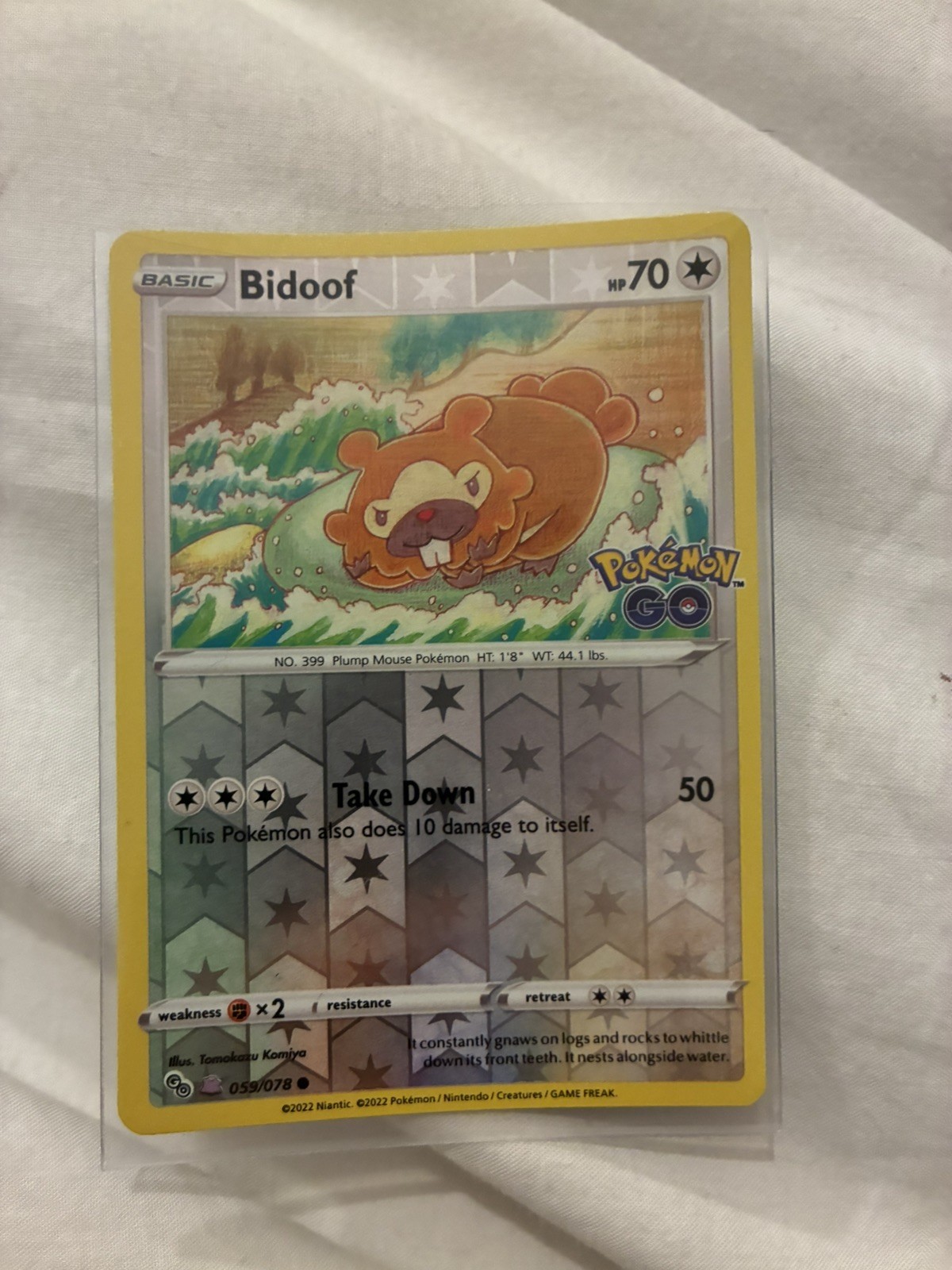 BIDOOF (Peelable DITTO) Reverse Holo Pokemon GO 059/078 LP Pokémon TCG