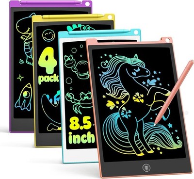 4 Pack LCD Writing Tablet for Kids, 8.5 Inch Colorful Doodle Board Drawing Ta...