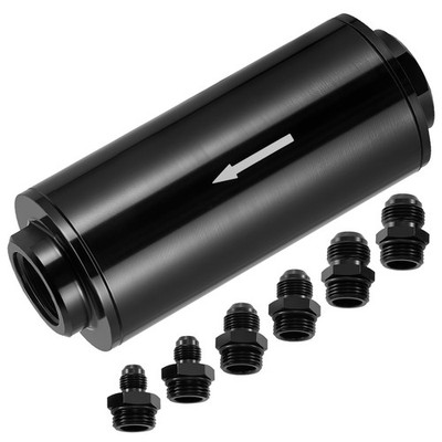 Fits Universal High Flow Inline Fuel Filter 100 Micron Cleanable AN6 AN8 AN10