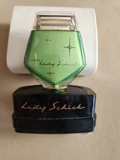 Vintage Lady Schick Electric Razor Shaver Mid-Century Modern Starburst Teal