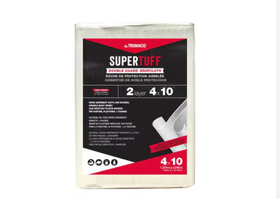 Double Guard 10 Ft. X 4 Ft. White Non-Woven Dropcloth