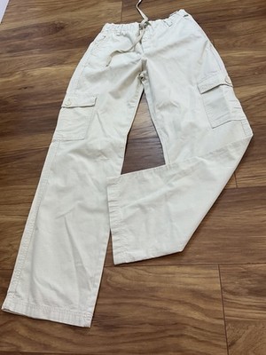 Pull&Bear Pacific Republic Beige Cargo Trousers Wide Leg Y2K Utility Pants UK M