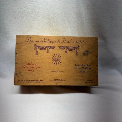 Baron Philippe de Rothschild Wooden Wine Box - Collectible