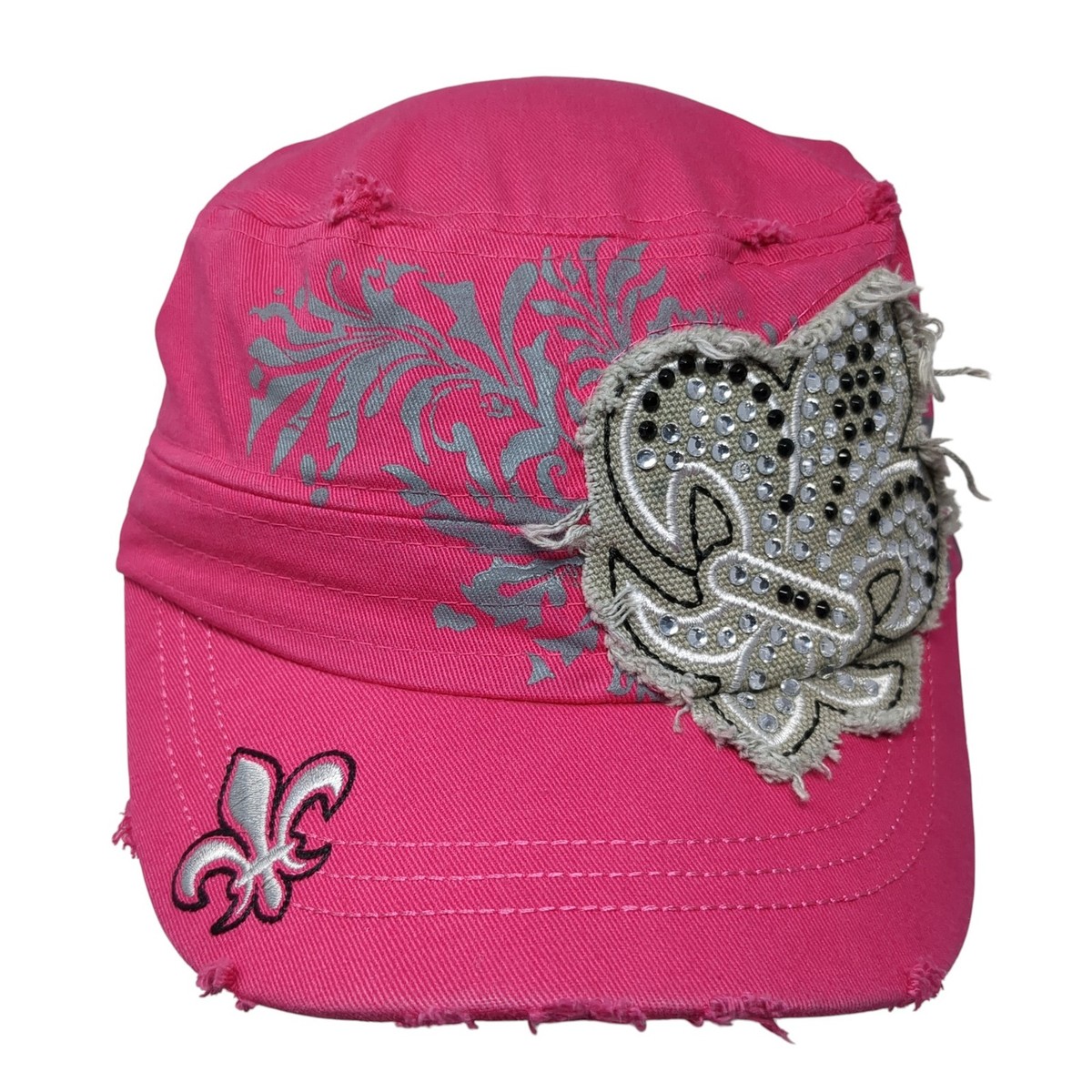 Crown Hat Womens military cadet Baseball Cap Black White Embroidered Cowgirl bli Bourbon Cowgirl Script Embroidered Baseball Cap Tan main image 2