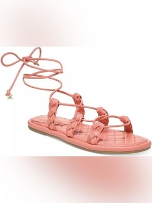 NWOT Sam Edelman Zariah Gladiator Sandals Women Size 7.5 Pink Braided Flat