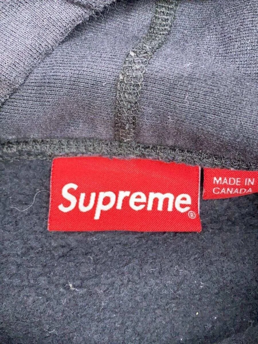 Felpa Supreme con cappuccio cromata logo classico M cotone nero usata