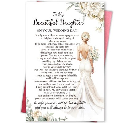 Gevinna Sentimental 8.1 x 5.3 inches, To My Daughter on Your Wedding Day