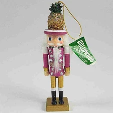 Kurt Adler Hollywood Nutcracker - Pink W/ Pineapple Hat Mini Ornament - RARE