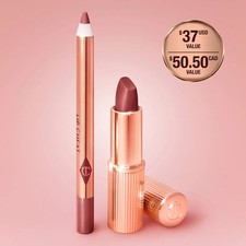NIB Charlotte Tilbury Mini Pillow Talk Lipstick Liner Set - Pillow Talk Medium