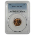 1934 Lincoln Wheat Cent MS 67 RD PCGS Penny Uncirculated SKU:I22389