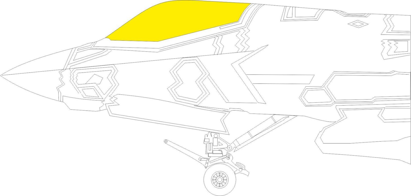 Eduard JX323 1:32 F-35B TFace canopy frame paint mask (inside & outside)
