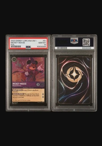 Ravensburger Disney Lorcana Mickey Mouse Wayward Sorcerer Cold Foil PSA 10 51/2…
