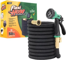 Lightweight Garden Hose, 50FT - Expandable Hose with 8 Function Nozzle, No-Kink 