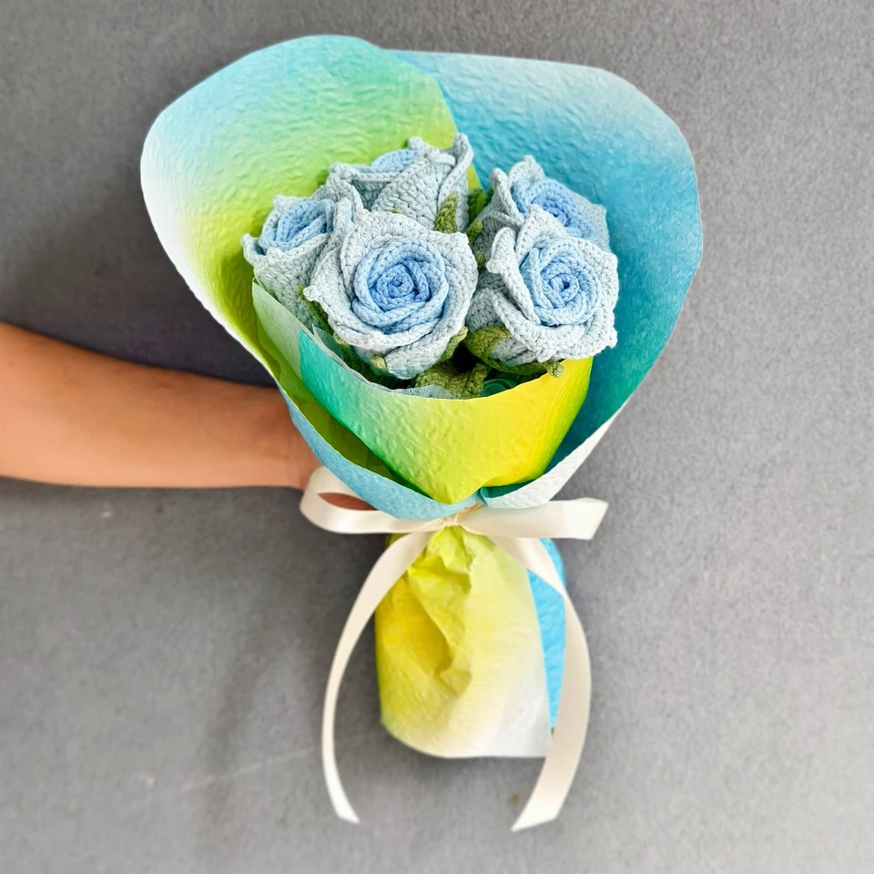 Crochet Rose Bouquet Gift for Her | Handmade Forever Flower Roses for Girlfriend - Image 4 of 4