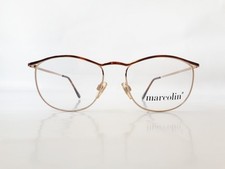 Marcolin Eyeglasses men gold bronz square metal vintage mod.6122 NOS