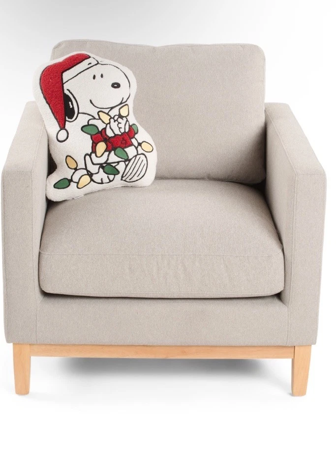 Peanuts Snoopy In Santa Sombrero Sosteniendo Luces Navidad Almohada de Temporada NUEVO-NUEVO CON ETIQUETAS Foto 2 de 3