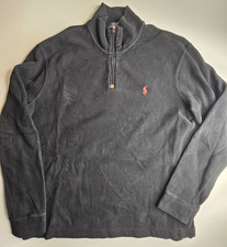 Polo Ralph Lauren 1/4 Zip Black Pullover Sweater Men's Large