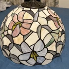 2-Vintage, Stain Glass Lamp Shade, Light Tiffany Style Round Matching Set