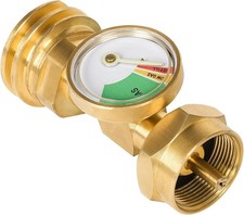 GASPRO 1lb Propane Tank Adapter with Gauge 20lb to 1lb Brass Converter US