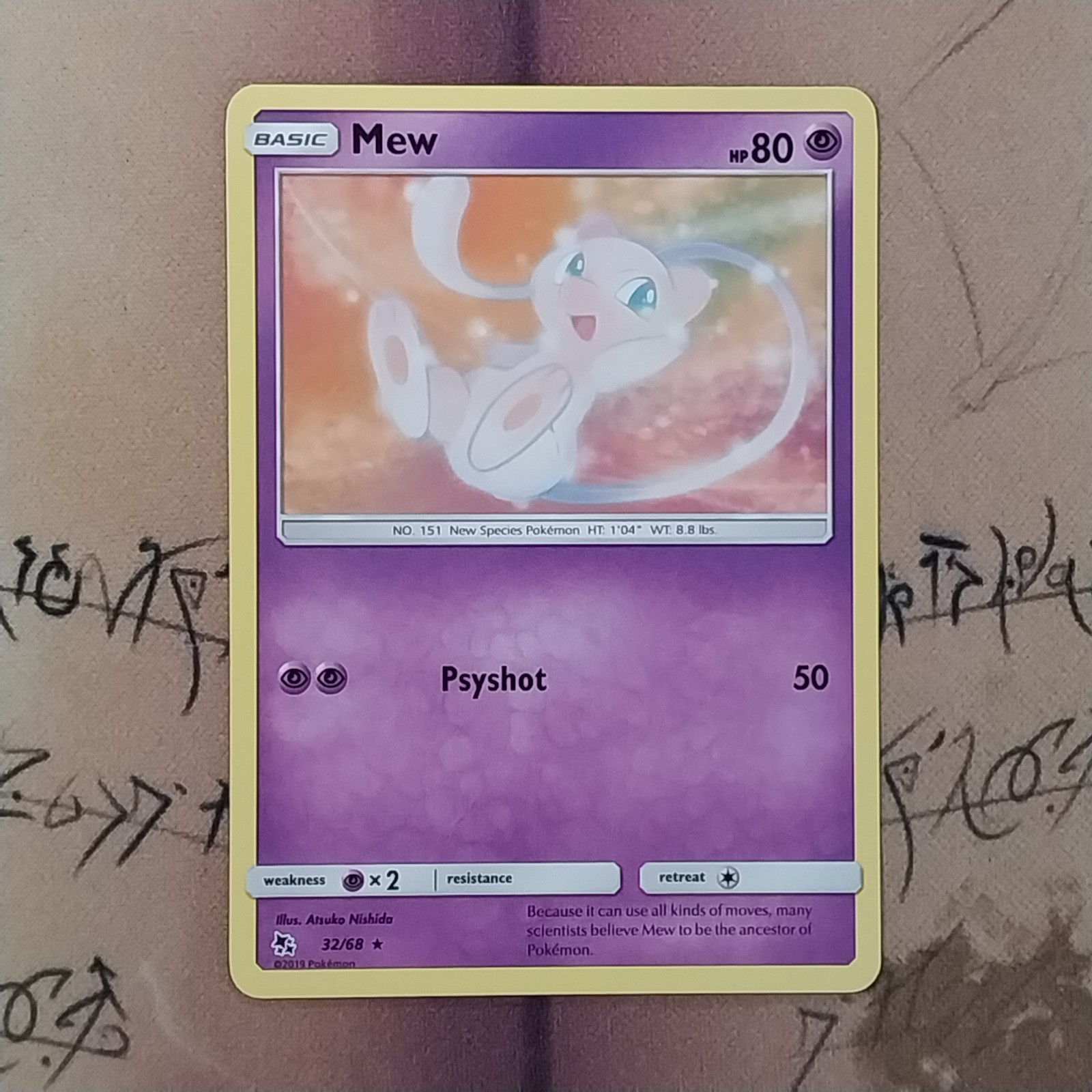 Mew 32/68 Hidden Fates Regular NM Pokemon Card English