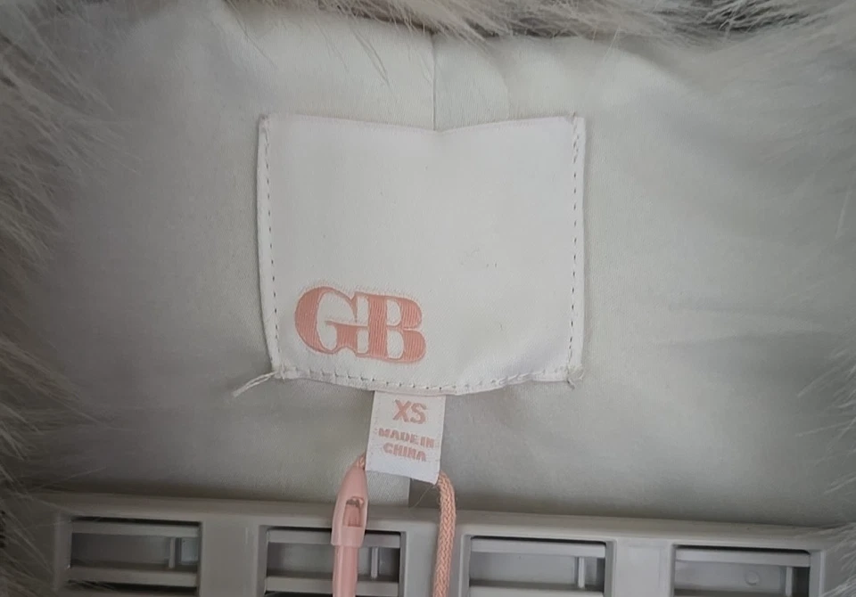 Chaqueta de piel sintética de leopardo de las nieves GB XS 3 gancho y ojo cierre longitud 30" busto 23" nueva con etiquetas Foto 3 de 4