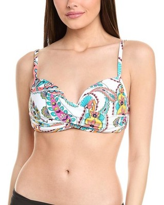 La Blanca Women's Over Shoulder Wrap Bikini Swimsuit Top Pave Way Multi 10