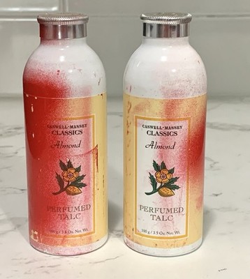 2X ~ Caswell Massey Classics Perfumed Talc ~ Almond ~ 3.5 oz 100g,  READ