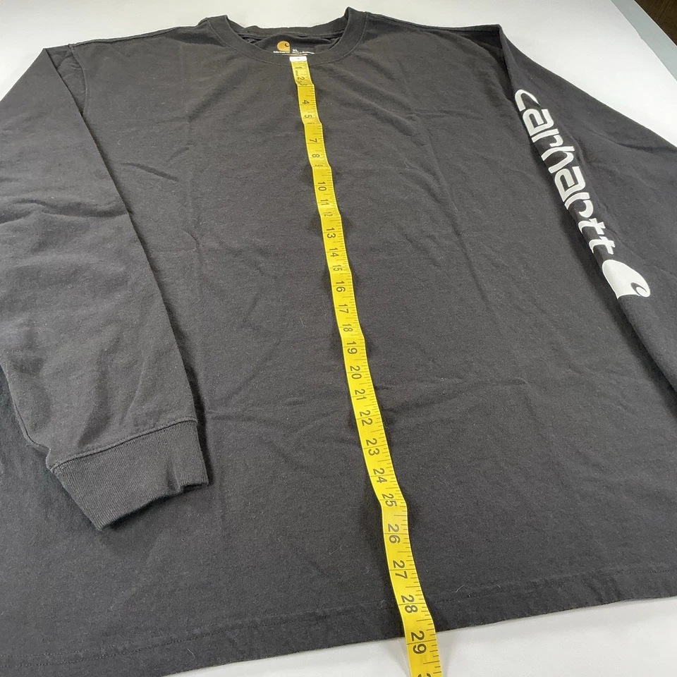 Camiseta Carhartt Para Hombre Manga Larga Calce Original Algodón Logo Manga XL Negra Nueva  Foto 2 de 4