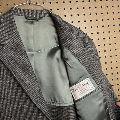 VINTAGE HARRIS TWEED FLECK TWEED WOOL SPORT COAT BLAZER JACKET BROWN MENS 39