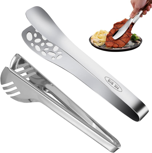 JCREN 6 Pinze Da Portata In Acciaio Inox Oro 17,8 Cm - Set Posate Buffet Per Antipasti, Carne, Frutta - Lavabili In Lavastoviglie
